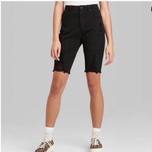 Wild fable highrise Jean biker short blac women 4